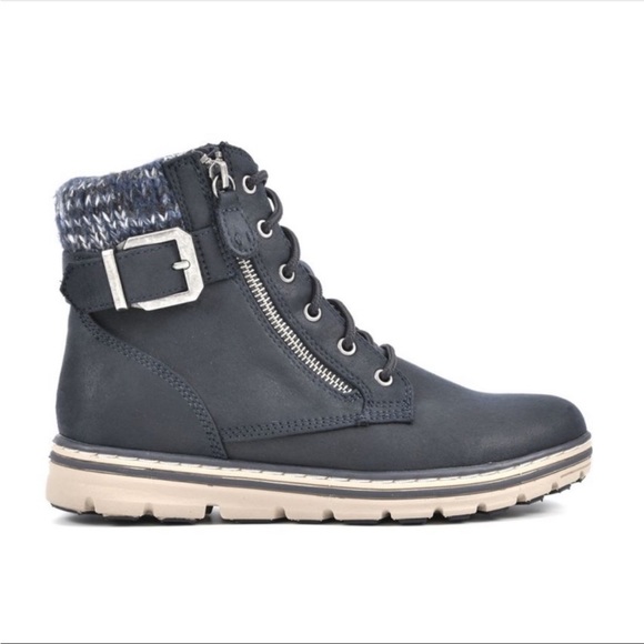 Cliffs Kelsie Lace Up Hiker Bootie Navy NEW Size 9.5 Buckle Detail - Picture 2 of 8